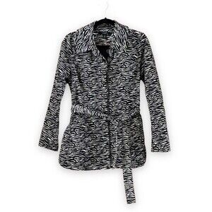 Sandro Studios Zebra Print Jacket Black White Size Small